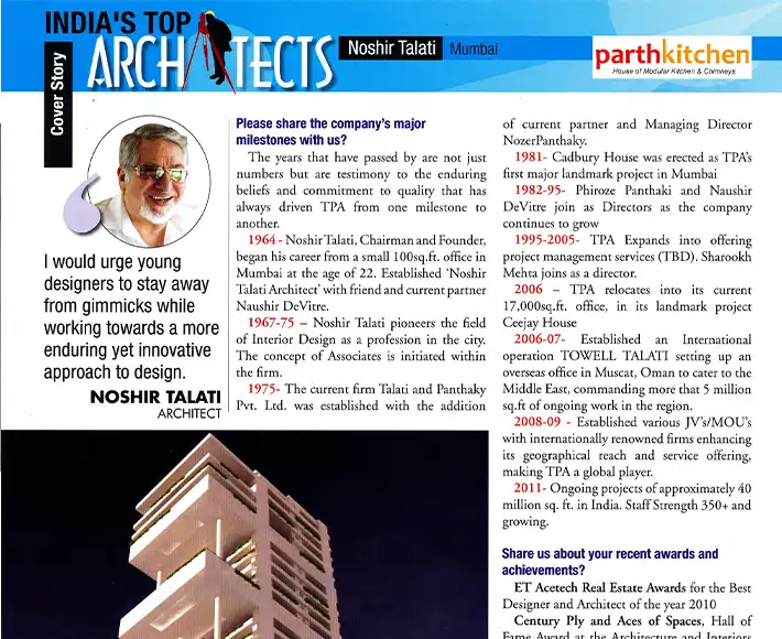 press releases, World's largest architecture firm, top 10 Indian architects, Top architecture firm, Indian interior designer, Best architecture interior design firm, top 10 Indian interior design firms, Talati architects, Talati & Partners, luxury homes, top 3 architects in india, best architects in india, best residential architecture firms, Interior designers, architects, architects in India, Duplex apartment interior designer, Luxury home interior designer, award winning architects, Architecture firm, best luxury interior designers, top interior design firms in India, India's best apartment interior designer, Award-winning interior designer, luxury residence interior designers, luxury residential interior designers, top 10 residential interior designers in Mumbai, best residential interior design firms, best interior designers worldwide, interior designer for apartment, interior designer firms in India,