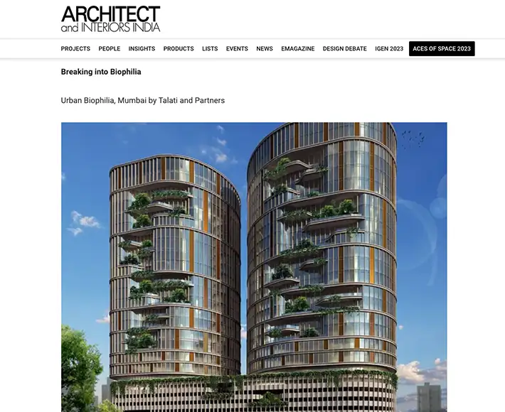 Architectural Firm Press Releases, Architectural firm in Mumbai, Architect firm, Top architects firm in India, Architecture awards, top architecture firms in the world, Talati and Partners
